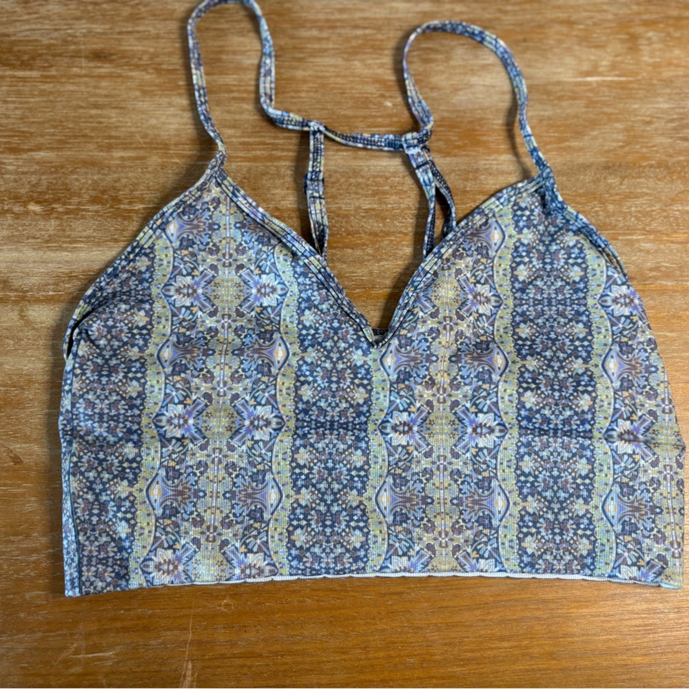 Anthropologie Blue and Green Bralette size XS/S